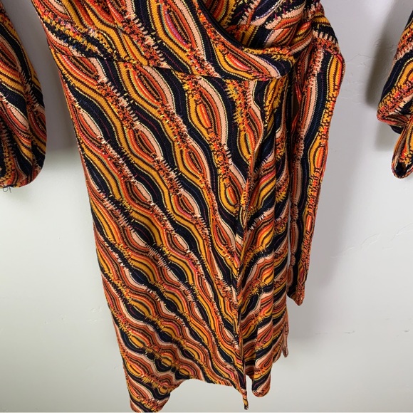Eva Franco Flare Wrap Patterned Knit Dress Size 2 - Picture 7 of 12
